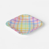 Pastel Plaid Papieren Bordje (Gebogen)