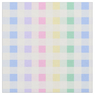 Pastel Plaid Rainbow Retro Gingham Stof