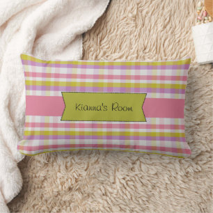 Pastel Plaid Schattige Meisjes Kussen