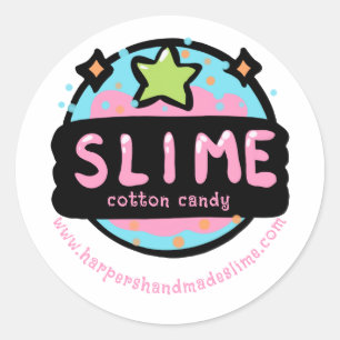 pastel planet slijm sjabloon logo ronde sticker