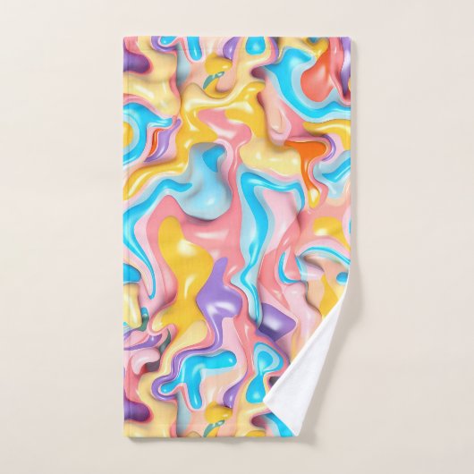 Pastel Plastic Fluid Abstract Bad Handdoek (Handdoek)