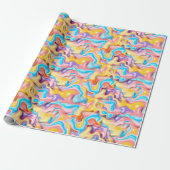 Pastel Plastic Fluid Abstract Cadeaupapier (Uitgerold)