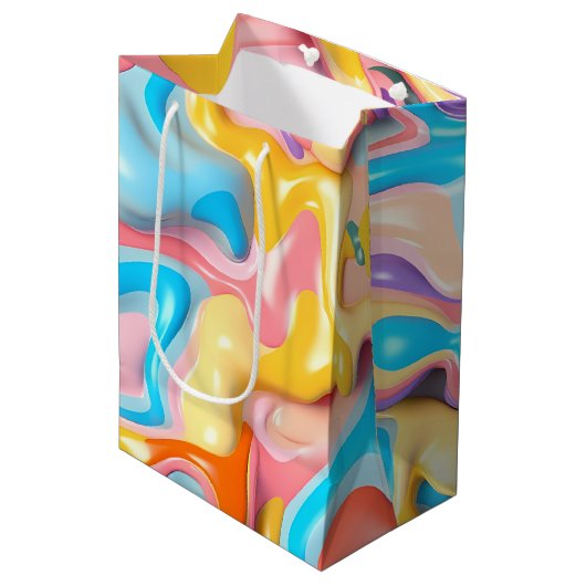 Pastel Plastic Fluid Abstract Medium Cadeauzakje (Voorkant Gekanteld)