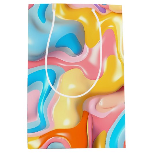 Pastel Plastic Fluid Abstract Medium Cadeauzakje (Voorkant)