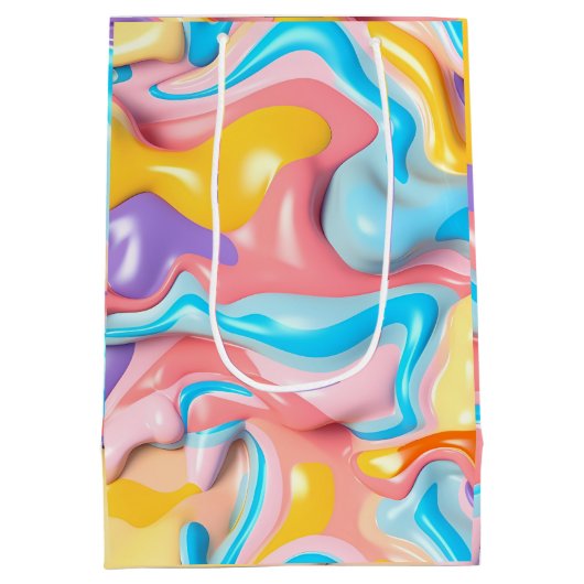 Pastel Plastic Fluid Abstract Medium Cadeauzakje (Achterkant)