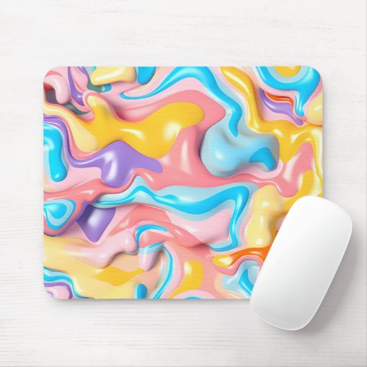 Pastel Plastic Fluid Abstract Muismat (Met muis)