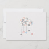 Pastel pluche speelgoed en sterren Baby shower uit (Achterkant)