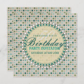 Pastel Pois 50e anniversaire Invitations (Devant / Derrière)