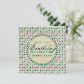 Pastel Pois 50e anniversaire Invitations (Debout devant)