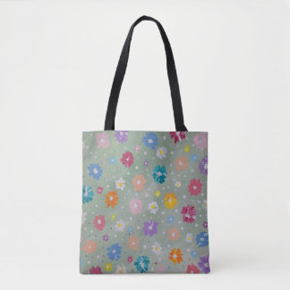 Pastel Poise Floral Canvas tas