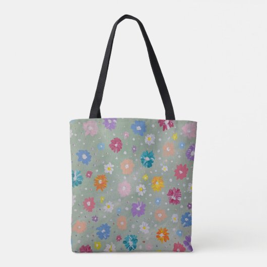 Pastel Poise Floral Canvas tas (Achterkant)