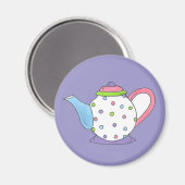 Pastel Polka Dot Ceramic Tea Pot Tapot Magnet Magneet (Voorkant / Achterkant)