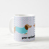 Pastel Polka Dot Dachshund Café Mug (Devant gauche)