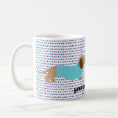 Pastel Polka Dot Dachshund Café Mug (Gauche)