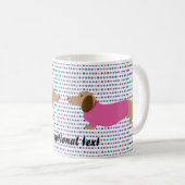 Pastel Polka Dot Dachshund Coffee Mok (Voorkant rechts)