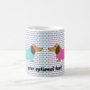 Pastel Polka Dot Dachshund Coffee Mok