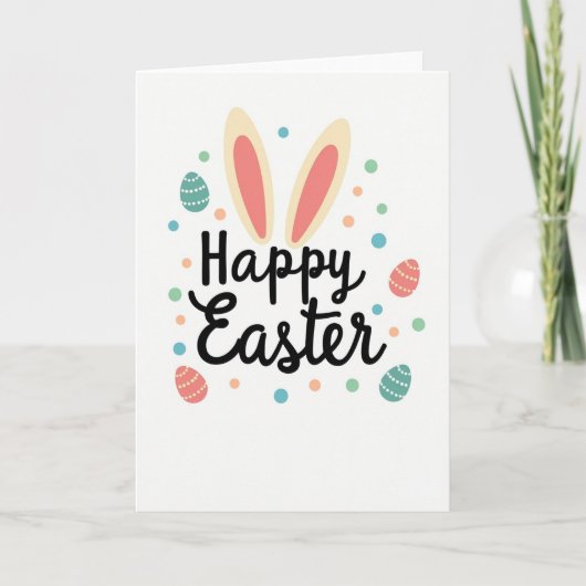 Pastel Polka Dot Easter Card Kaart (Voorkant)