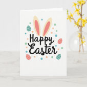 Pastel Polka Dot Easter Card Kaart (Gele Bloem)