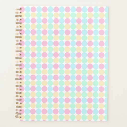 Pastel Polka Dot Hardcover Spiral Planner (Devant)