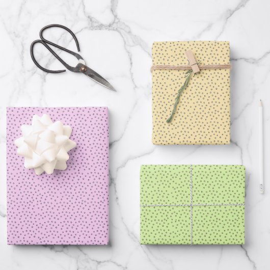 Pastel Polka Dot Pattern Inpakpapier Vel (Voorkant)