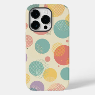 Pastel Polka Dot Retro All-Over Print Patroon met Case-Mate iPhone 14 Pro Hoesje