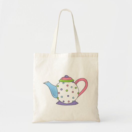 Pastel Polka Dot Tea Teapot Canvas tas (Voorkant)