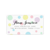Pastel Polka Dots Adresetiketten Etiket (Voorkant)