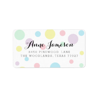 Pastel Polka Dots Adresetiketten Etiket