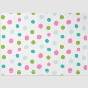 Pastel Polka Dots Blauw Groen Roze Kerst Tissuepapier