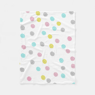 Pastel Polka Dots Fleece Deken