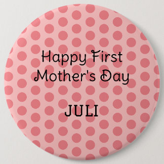 pastel polka dots modern eenvoudig happy moederdag ronde button 6,0 cm