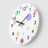 Pastel Polka Dots Pattern Grote Klok (Hoek)