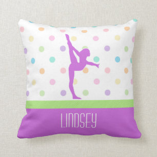Pastel Polka-Stippen Gymnastiek in Lavender Kussen