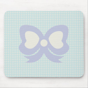 PASTEL POLKADOTS EN RIBBON BLAUW PAARS MUISMAT
