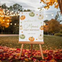 Pastel Pompoen Herfst Verjaardag Welkom Bord
