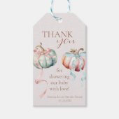 Pastel Pompoenen en Bogen Gift Label Dank u Labels Cadeaulabel (Voorkant)