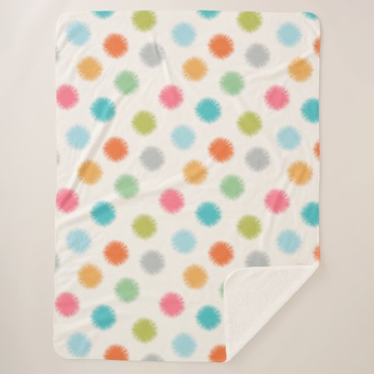 Pastel Pompoms Sherpa Blanket Sherpa Deken (Voorkant)