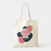 Pastel Poodle Mom Custom Name Tote Bag (Dos)