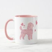Pastel Poodle Valentine Gift Mug with Custom Name Mok (Links)