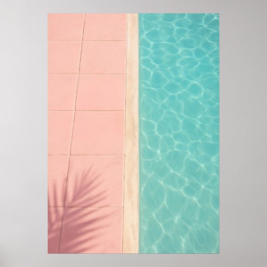Pastel Poolside Geometry – Minimal Summer Poster (Voorkant)
