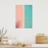 Pastel Poolside Geometry – Minimal Summer Poster (Keuken)