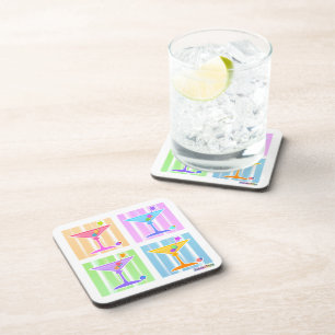 PASTEL POP ART MARTINIS DRANKJES ONDERZETTER