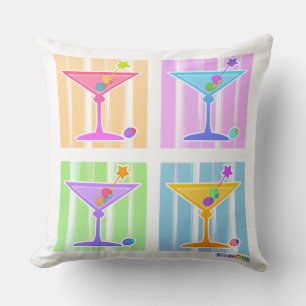 PASTEL POP ART MARTINIS KUSSEN