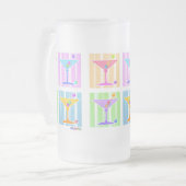 PASTEL POP ART MARTINIS MATGLAS BIERPUL (Voorkant links)