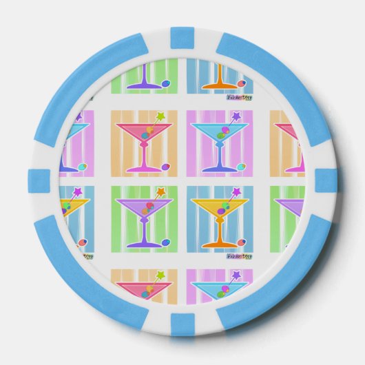PASTEL POP ART MARTINIS POKERCHIPS (Voorkant)