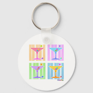 PASTEL POP ART MARTINIS SLEUTELHANGER