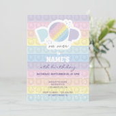 Pastel Pop it Birthday Party Invitation Kaart (Staand voorkant)