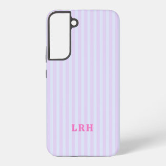 Pastel Pop Stripe Vintage Tiny Initials Monogram Samsung Galaxy Hoesje
