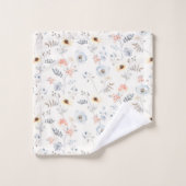 Pastel Poppy Floral Garden Motif (Gant de toilette)