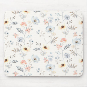 Pastel Poppy Floral Garden Pattern Muismat